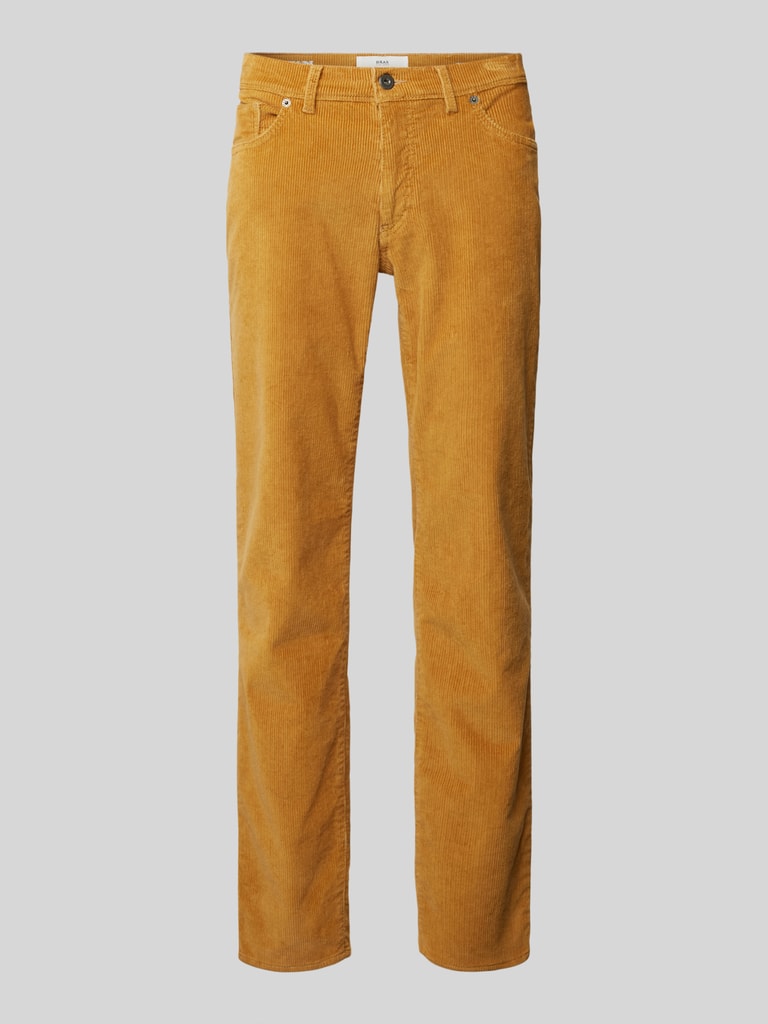 Brax Stoffen broek in 5-pocketmodel, model 'CADIZ' in lichtgeel online