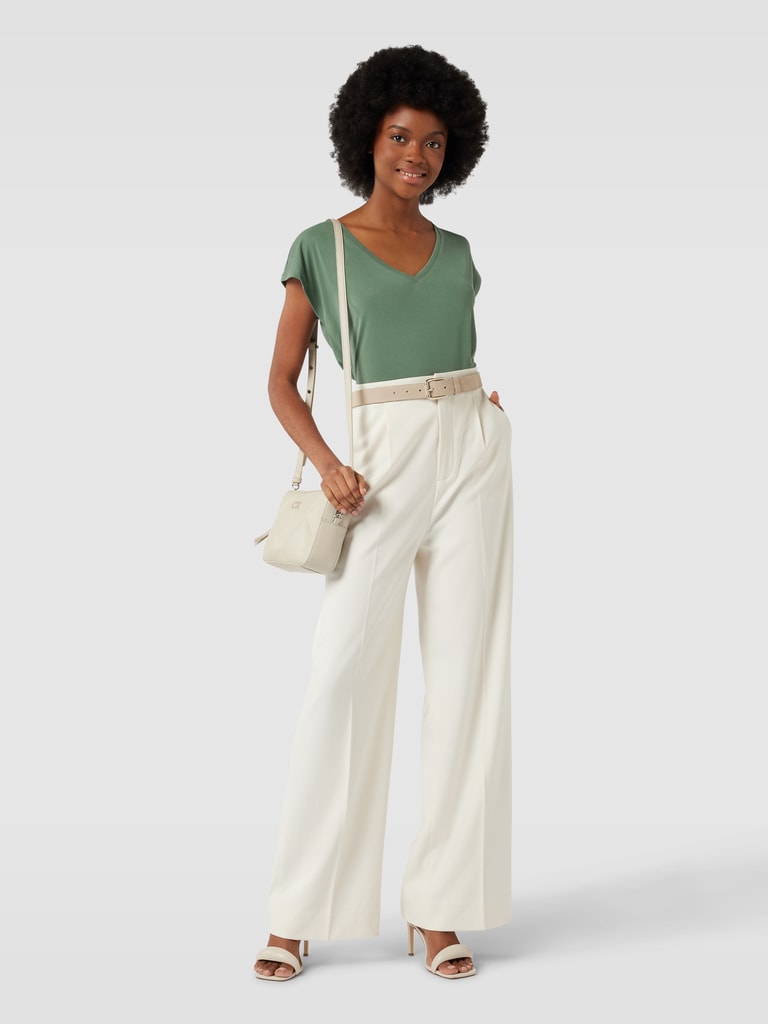 Vero Moda VMTOVA - T-shirt con stampa - snow white/airy blue