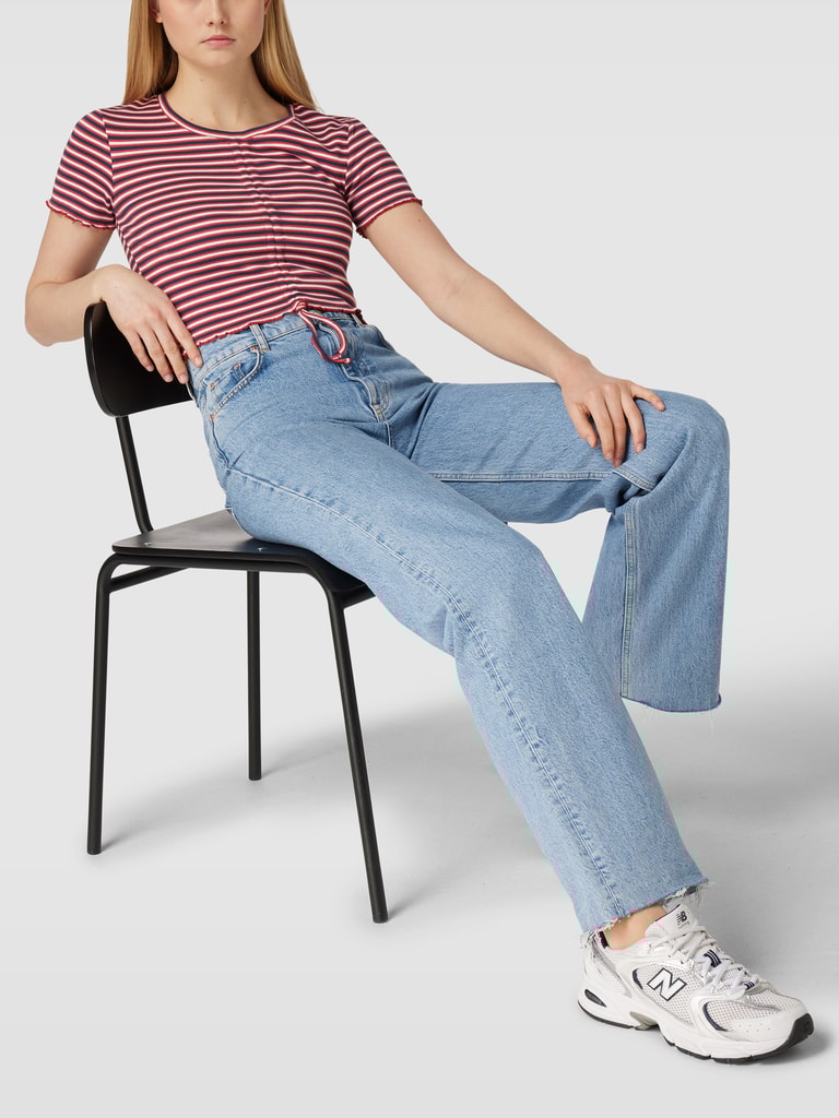 Pepe Jeans Kort T-shirt met streepmotief, model 'CODY' in rood online ...