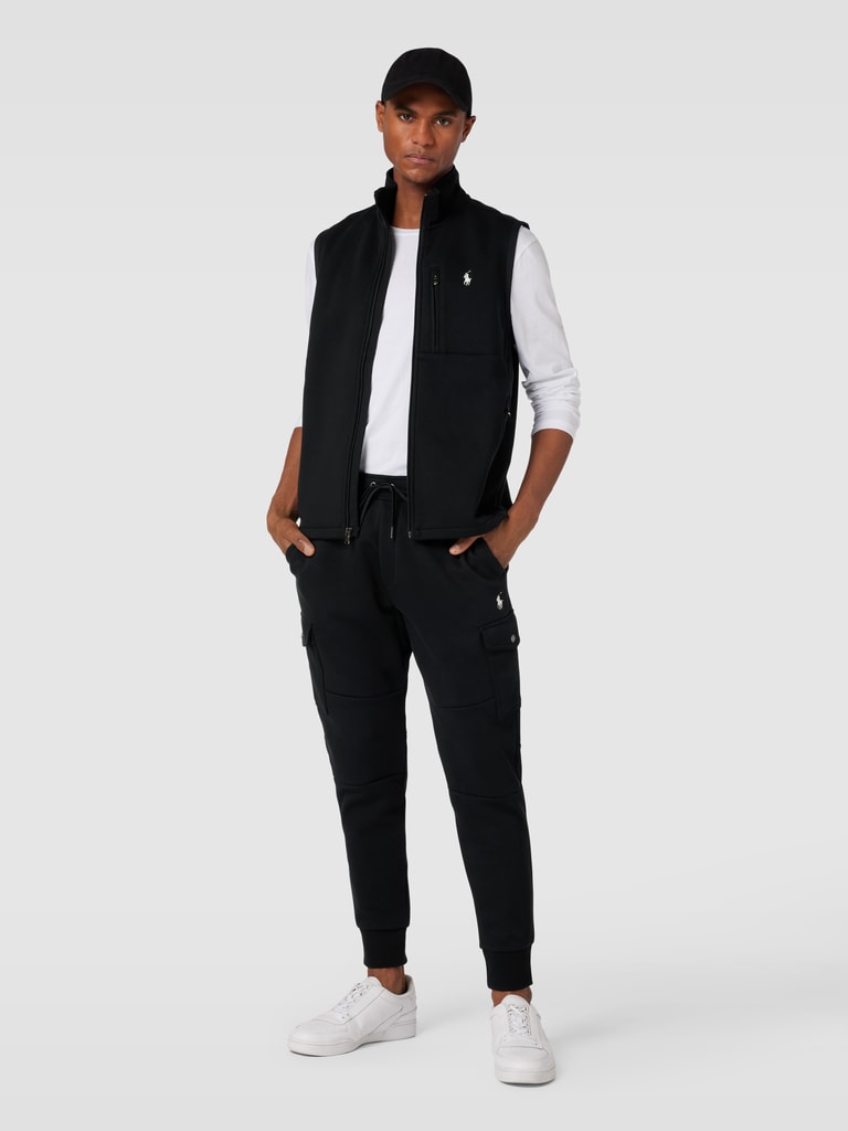 Polo Ralph Lauren Sweatbroek met logodetail en effen design in zwart online kopen | P&C