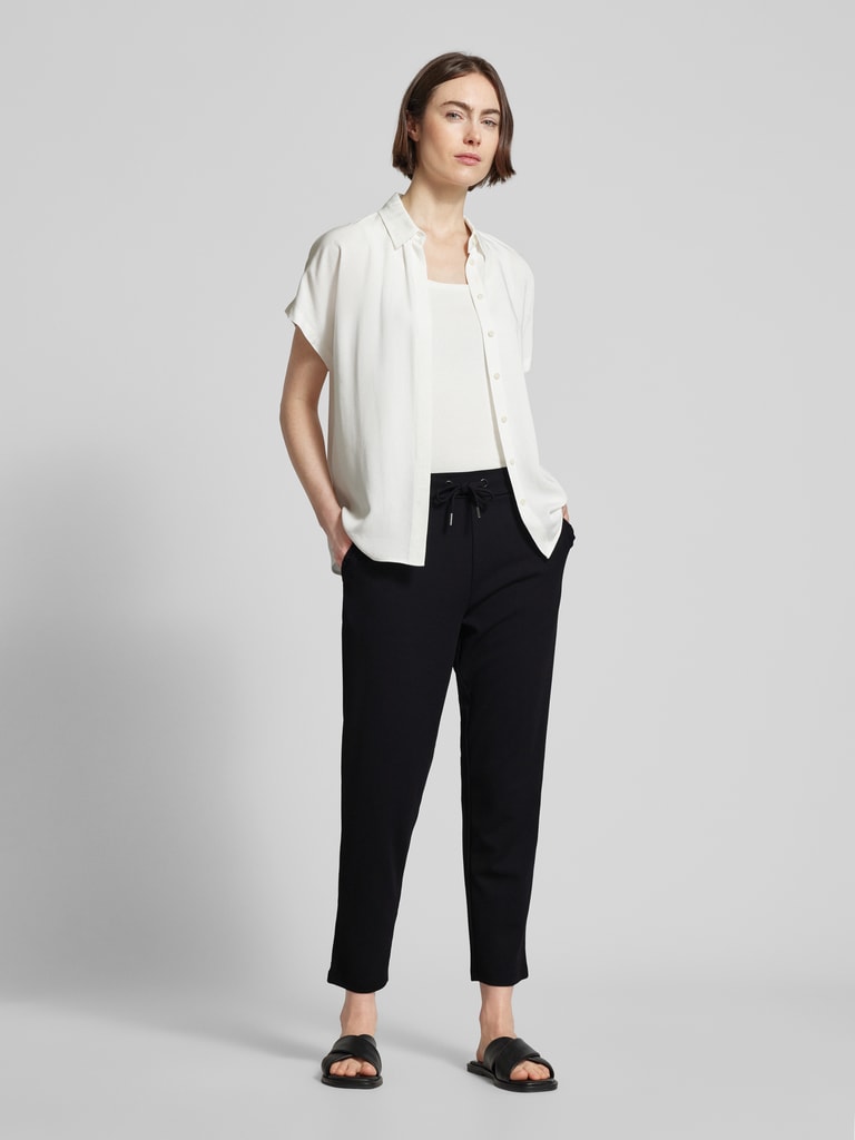 Marc Cain Flared fit stoffen broek met elastische band in zwart online