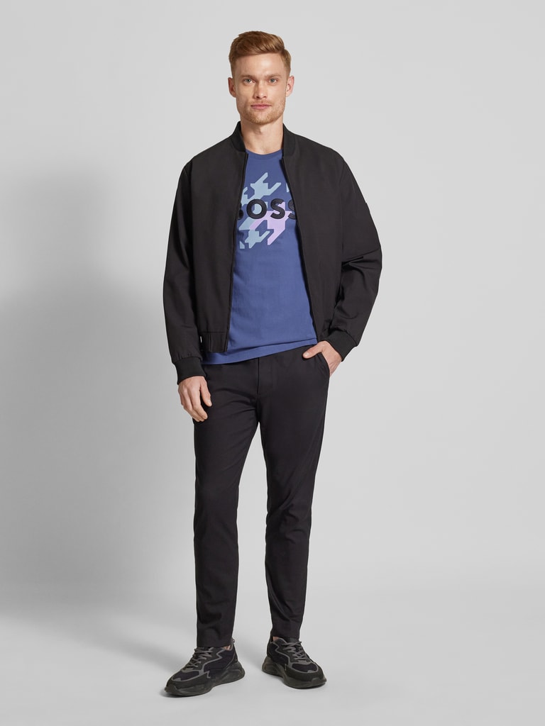 BOSS T-Shirt mit Label-Print Modell 'Thompson' (marine) online kaufen