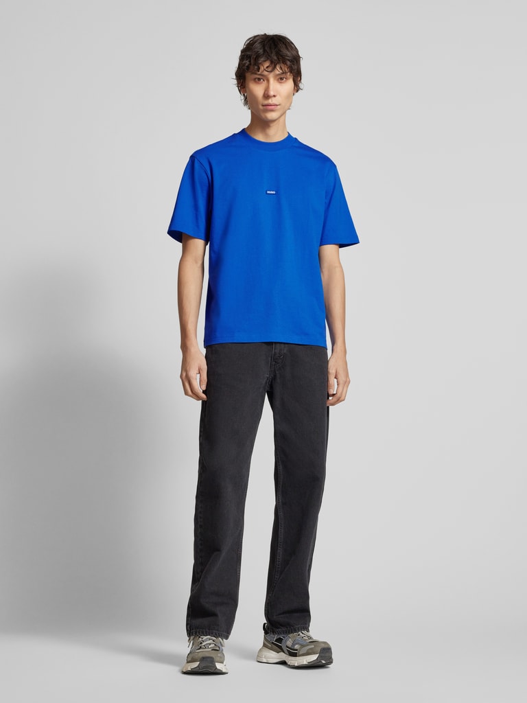 HUGO Blue t-shirt da uomo in cotone Nieros