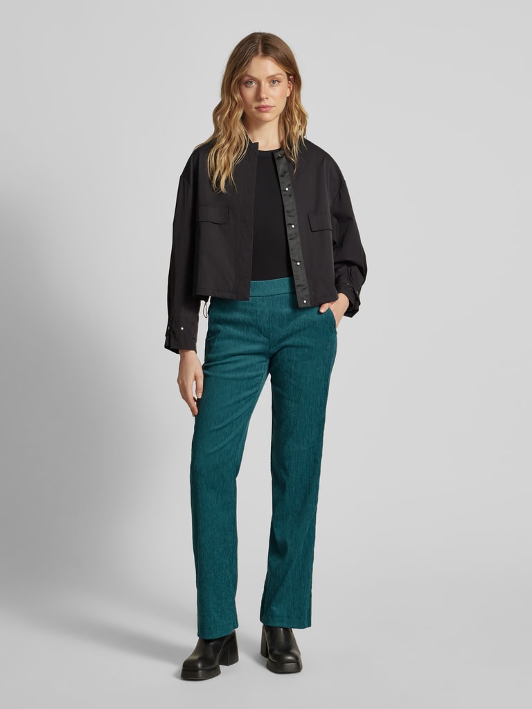Corduroy baggy broek- velvet touch - casual & chique - katoen (niet stretch) - zalmroze