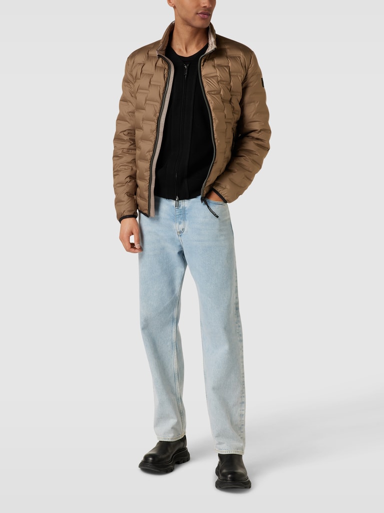 Milestone Daunenjacke mit Label-Patch Modell 'Salino' (taupe