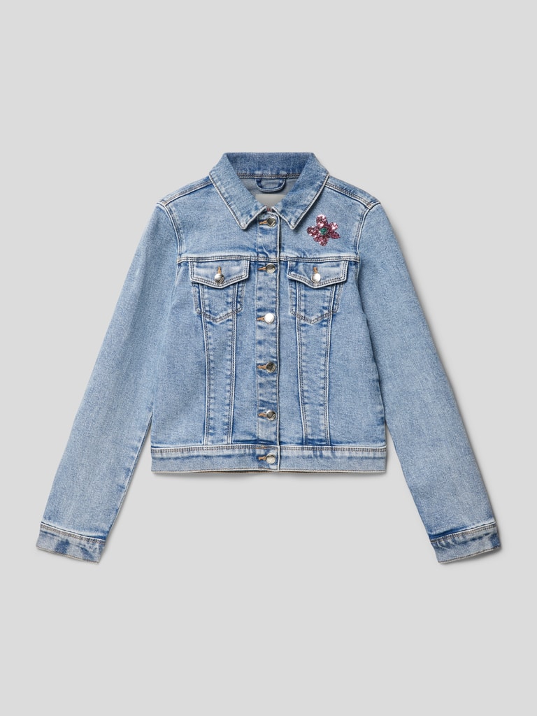 RED LABEL Jeansjacke mit Paillettenbesatz (blau) online