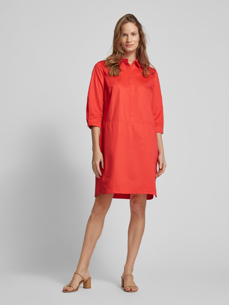 Betty Barclay Knielange overhemdjurk met 1/2-mouwen in rood online ...