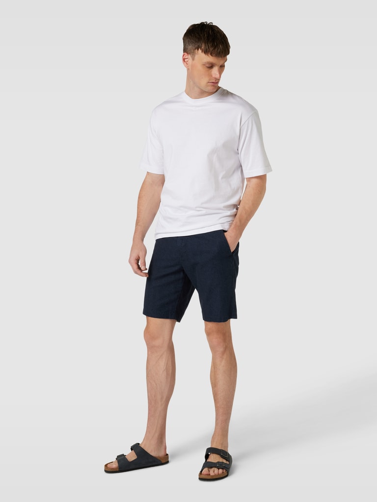 Tom Tailor Stretch Slim Chino Shorts Mit Gürtel Light Blue White Zigzag Dobby 1044707 37651 Tom Tailor