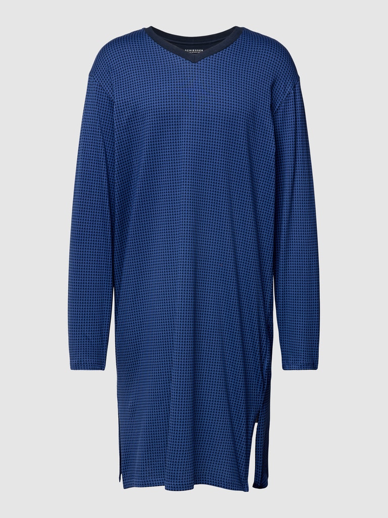 Schiesser heren pyjama Katoen - lengte maten - donkerblauw