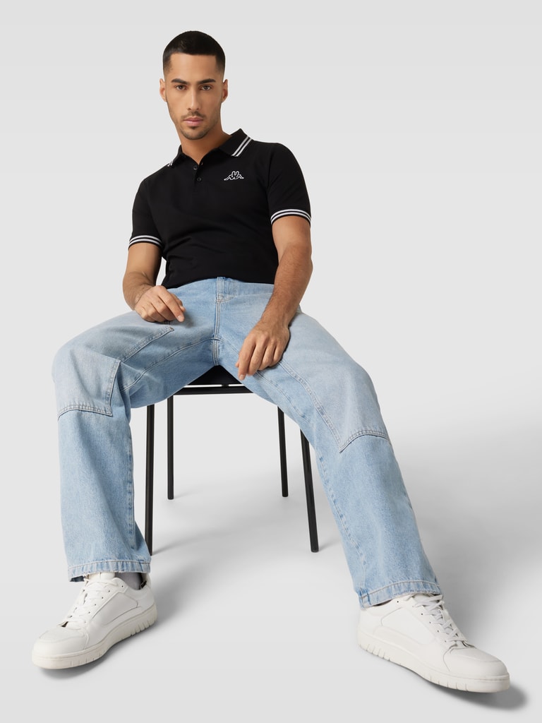 Kappa Label Kappa Poloshirt mit Label-Stitching Modell 'ALEOT' (black) online kaufen