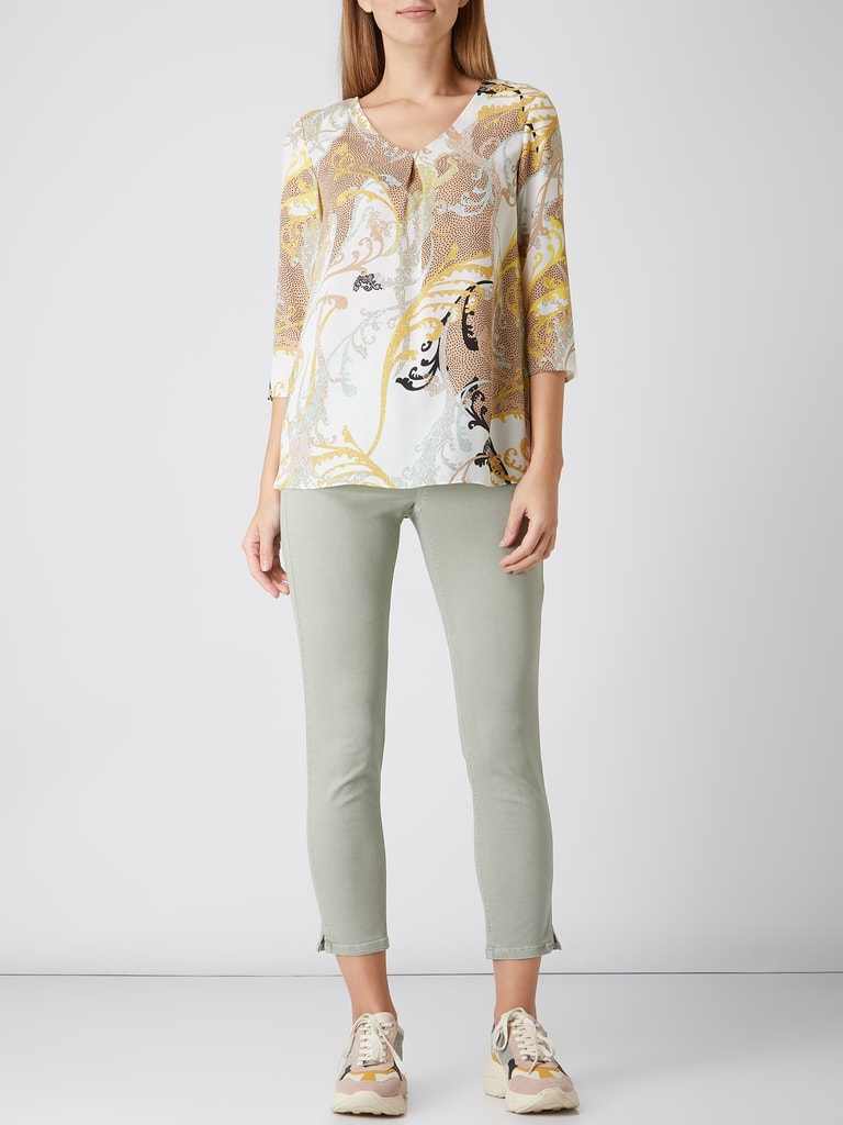 Christian Berg Woman Slim fit stoffen broek met paspelzakken in kit