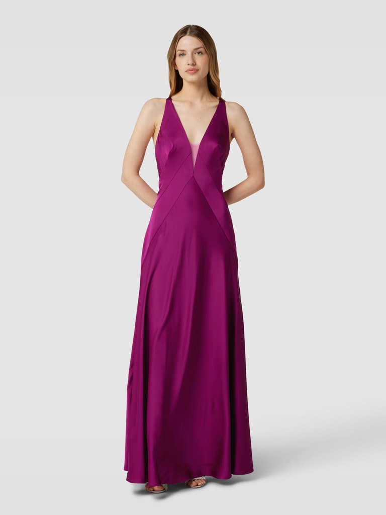 TROYDEN COLLECTION Avondjurk met hartvormige hals in mauve online kopen