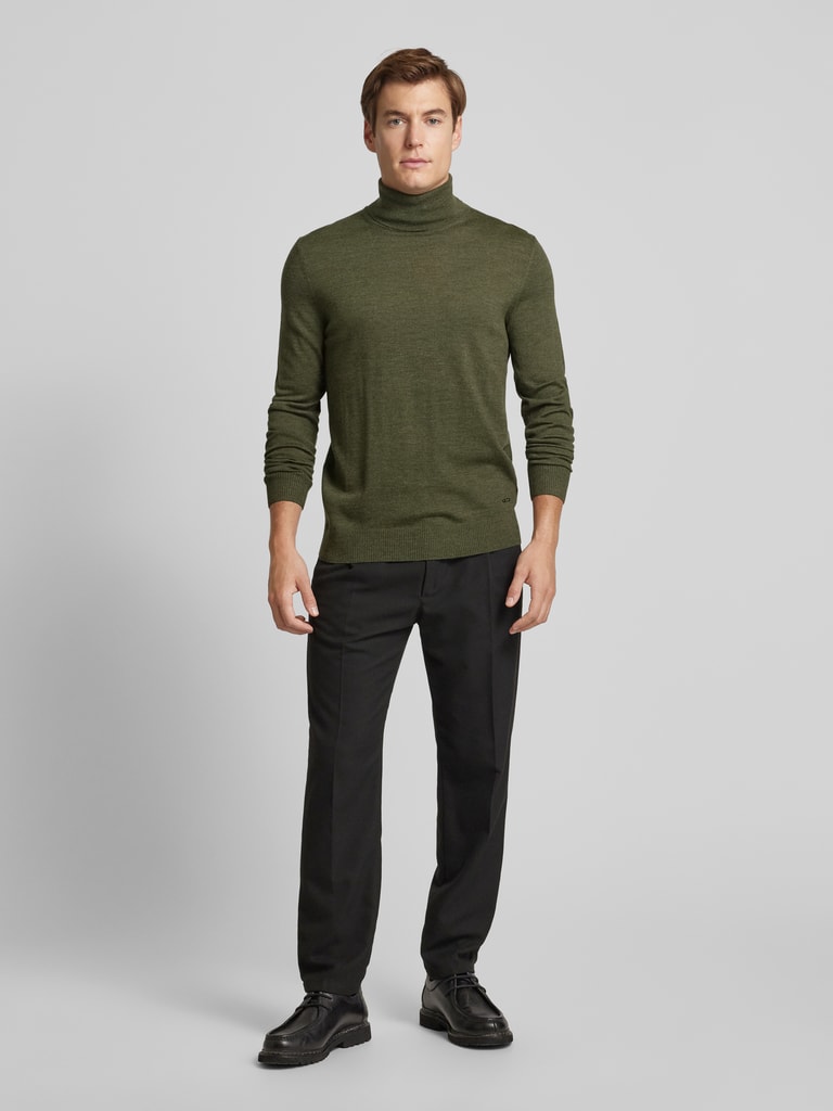 JOOP! Collection Rollkragenpullover aus reiner Schurwolle mit