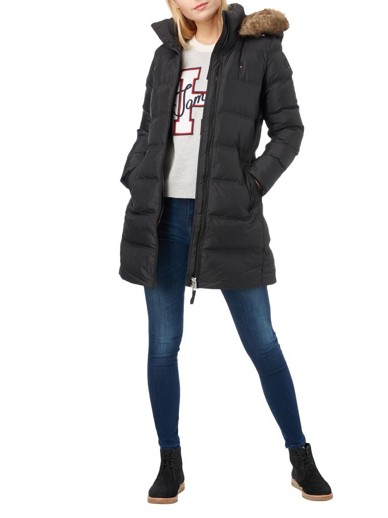 Tommy Hilfiger Daunenmantel mit abnehmbarer Kapuze (black) online 