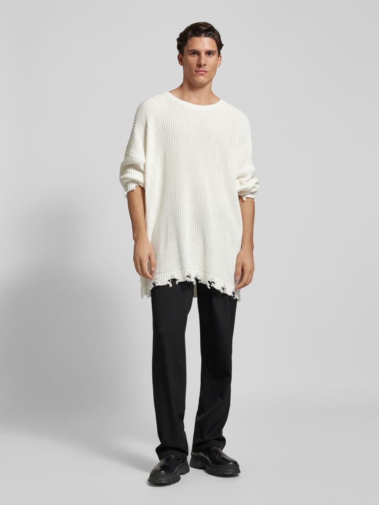 Carlo Colucci Strickpullover im Destroyed-Look (offwhite) online kaufen