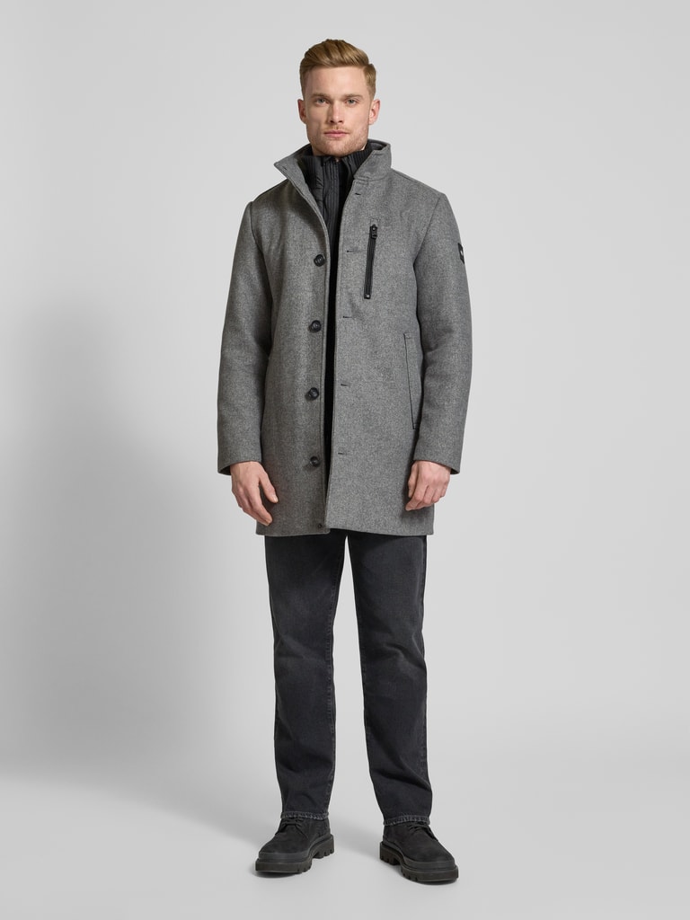 TOM TAILOR Herren Wollmantel Mit Abnehmbarer Steppjacke - Regular Fit