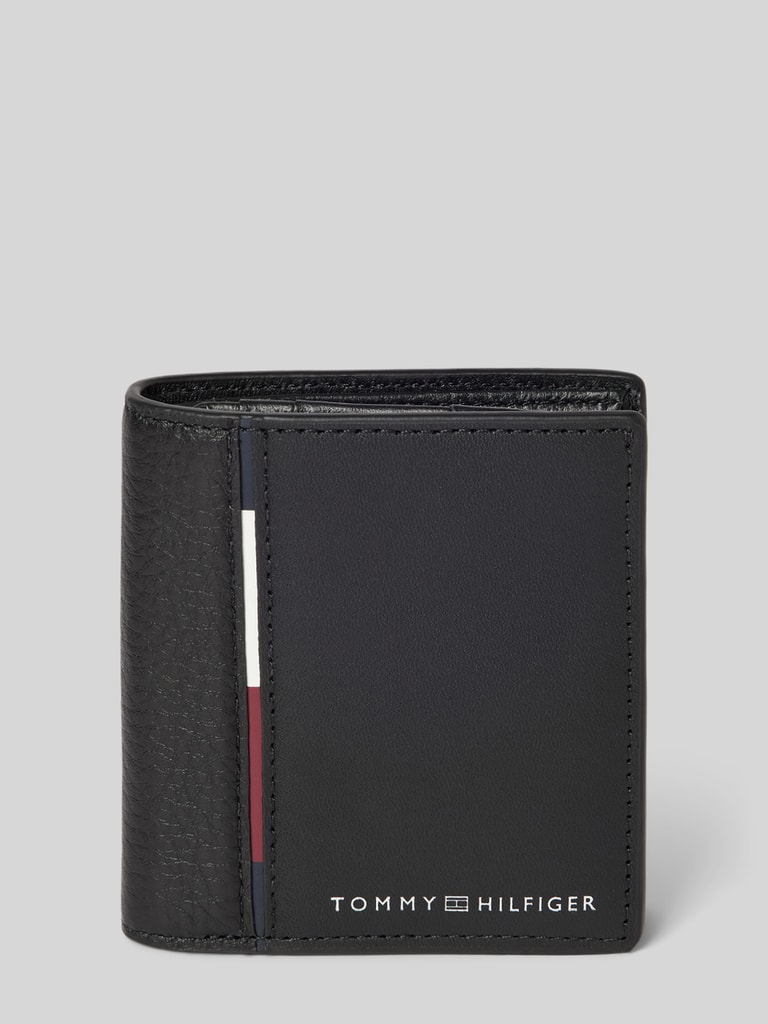 Tommy Hilfiger Portemonnaie aus Nappaleder mit Label-Detail (black 