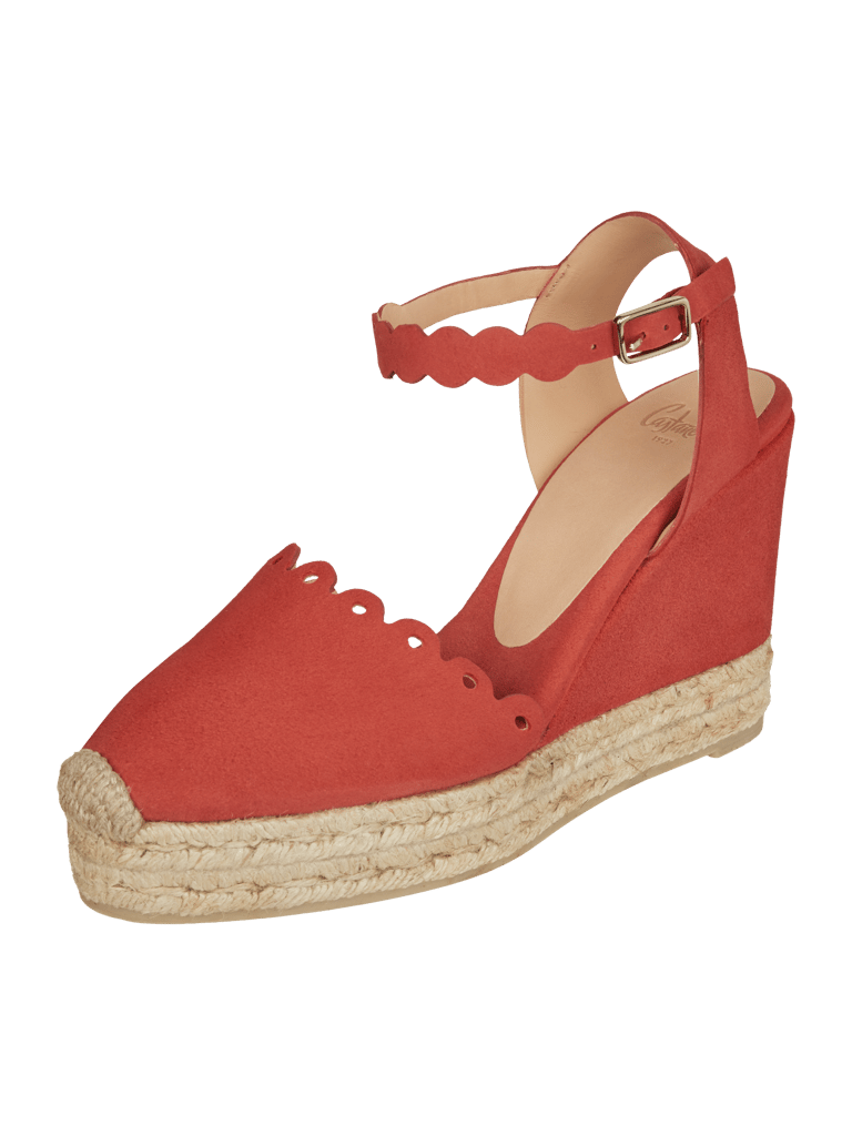 Castañer Wedges aus Veloursleder mit Plateausohle (altrosa) online kaufen