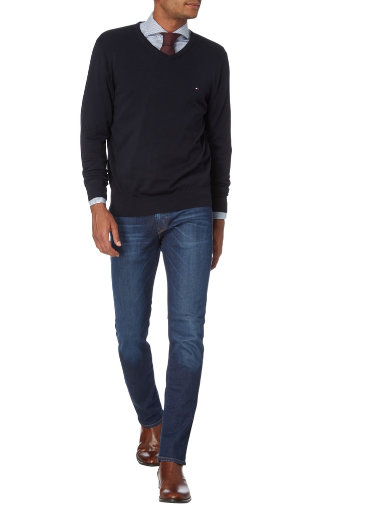 Tommy Hilfiger Pullover aus Baumwoll-Seide-Mix (marine) online kaufen