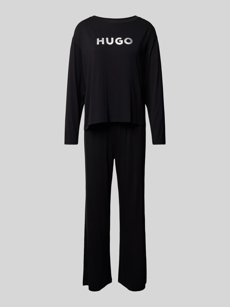 Pyjama Lable HUGO Pyjama mit Label-Print Modell 'UNITE' (black) online kaufen