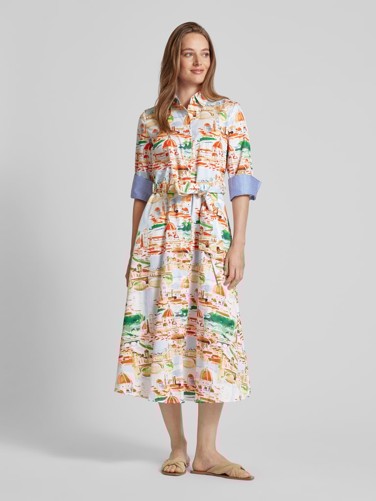 Christian Berg Woman Midikleid mit Allover-Print (weiss) online kaufen