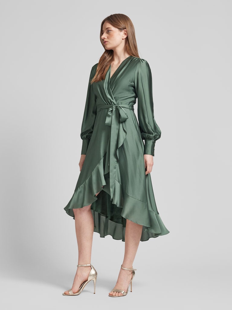 Swing Cocktailjurk met strikceintuur in groen online kopen P&C