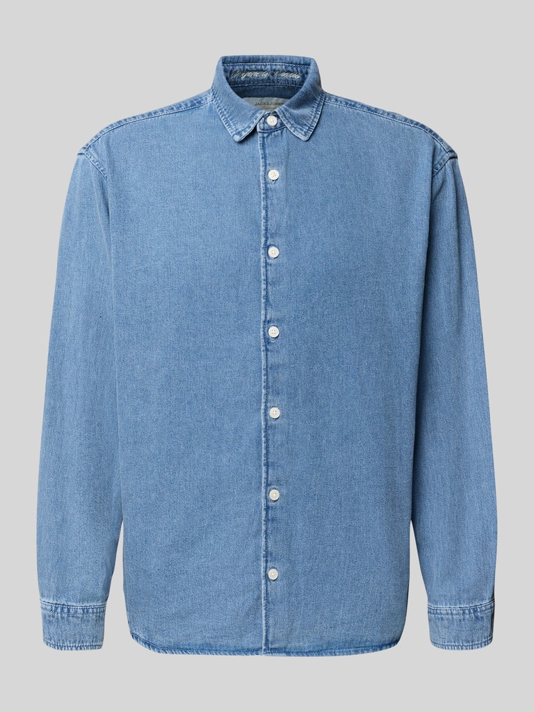 Jack & Jones regular fit jeanshemd met kentkraag model 'NORREBRO' in