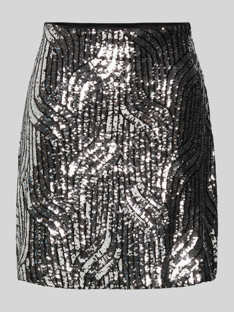 YAS Minirok met naadritssluiting, model 'SIMERA' in zilver online kopen