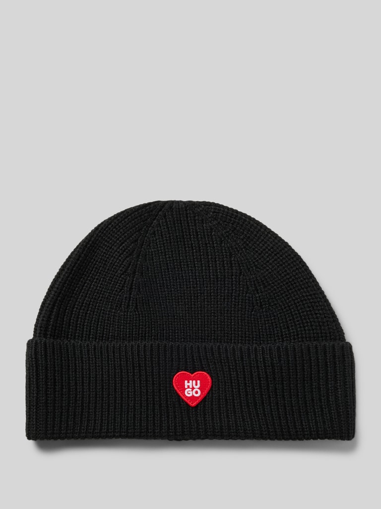 HUGO Beanie aus Schurwoll-Mix Modell 'SENTIALY_HAT' (black) online kaufen