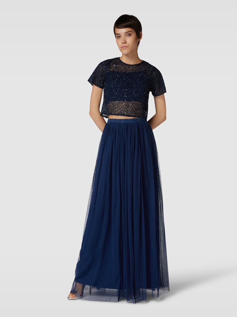 60333-10 - Tule rokje lang glitter goud