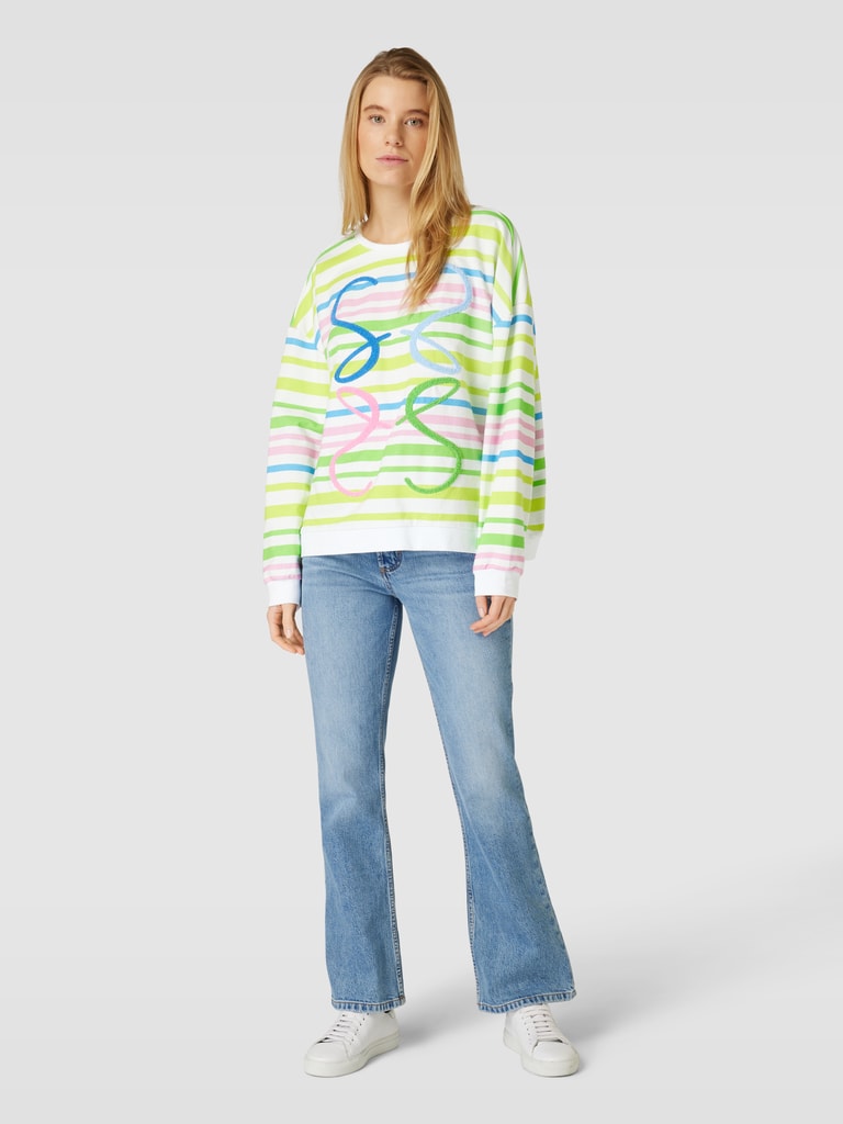 Smith and soul sweatshirt met streepmotief in groen online kopen p c
