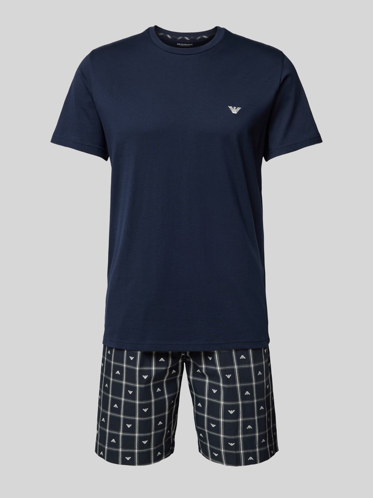 Emporio Armani Pyjama aus reiner Baumwolle (blau) online kaufen