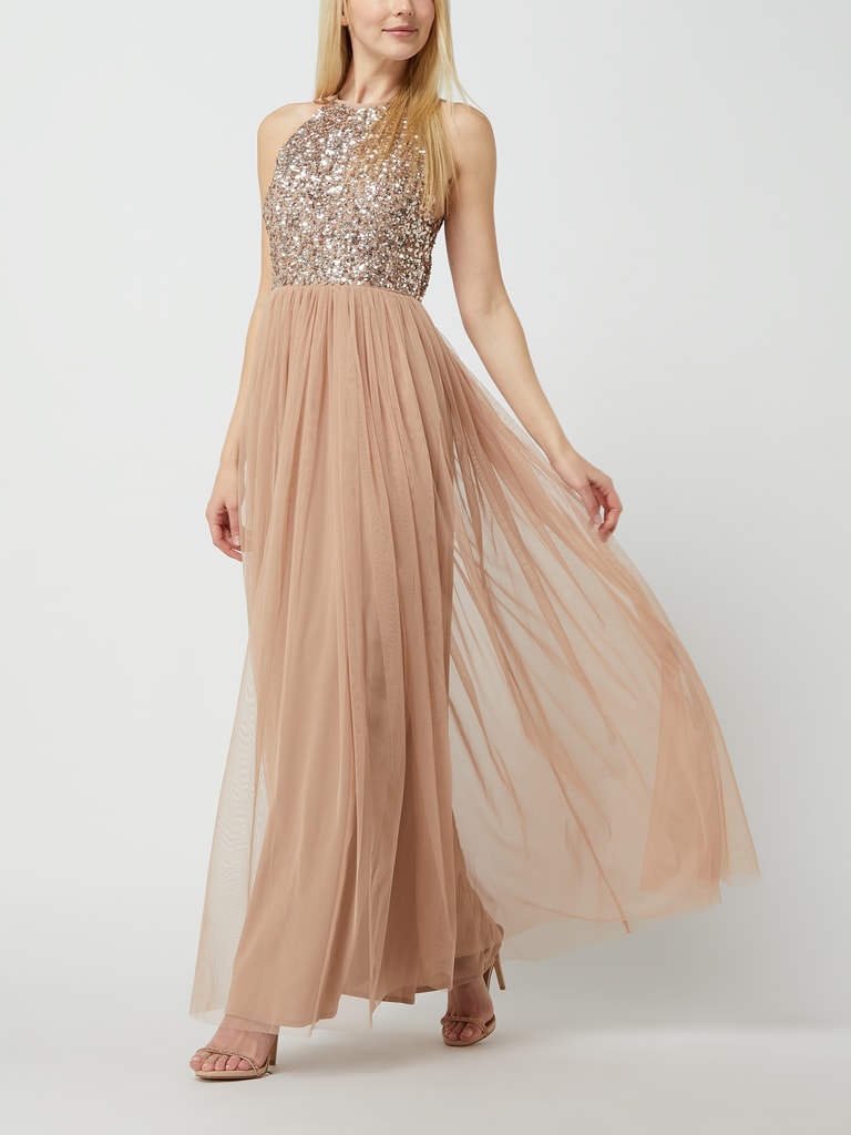MAYA DELUXE Abendkleid mit Pailletten (taupe) online kaufen