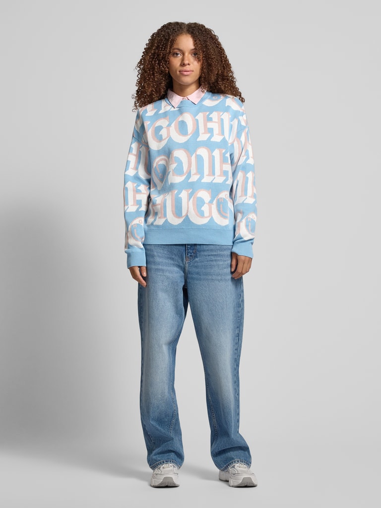 Felpa Donna Hugo Lavorata A Maglia - 100% Cotone - 2