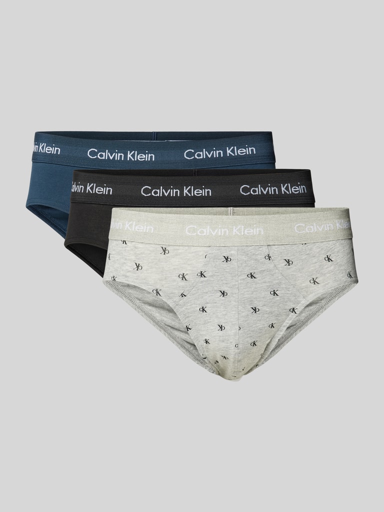 Calvin Klein Underwear Slip mit Label-Bund im 3er-Pack (hellgrau