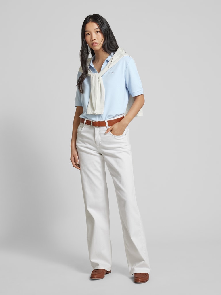 Kup online Tommy Hilfiger T-shirt z kołnierzem z lamówką