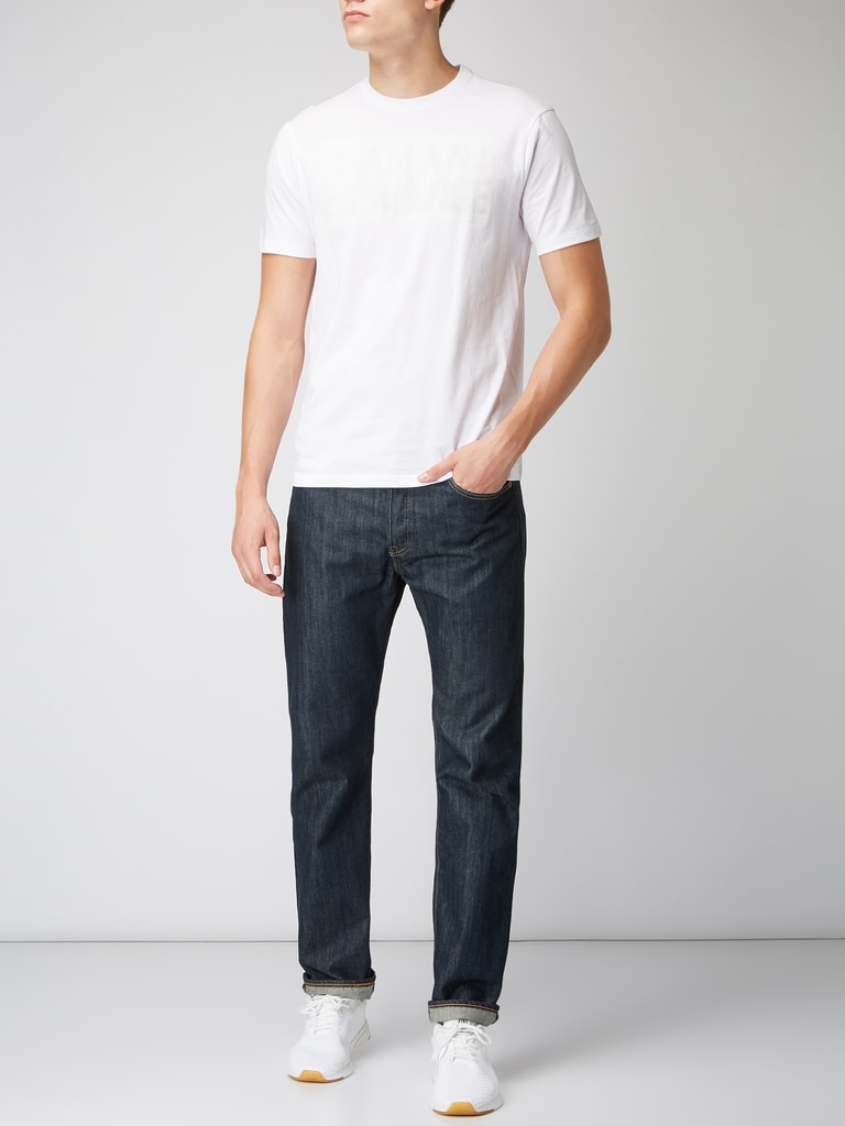 ARMANI EXCHANGE Regular Fit T-Shirt mit gummiertem Logo-Print 