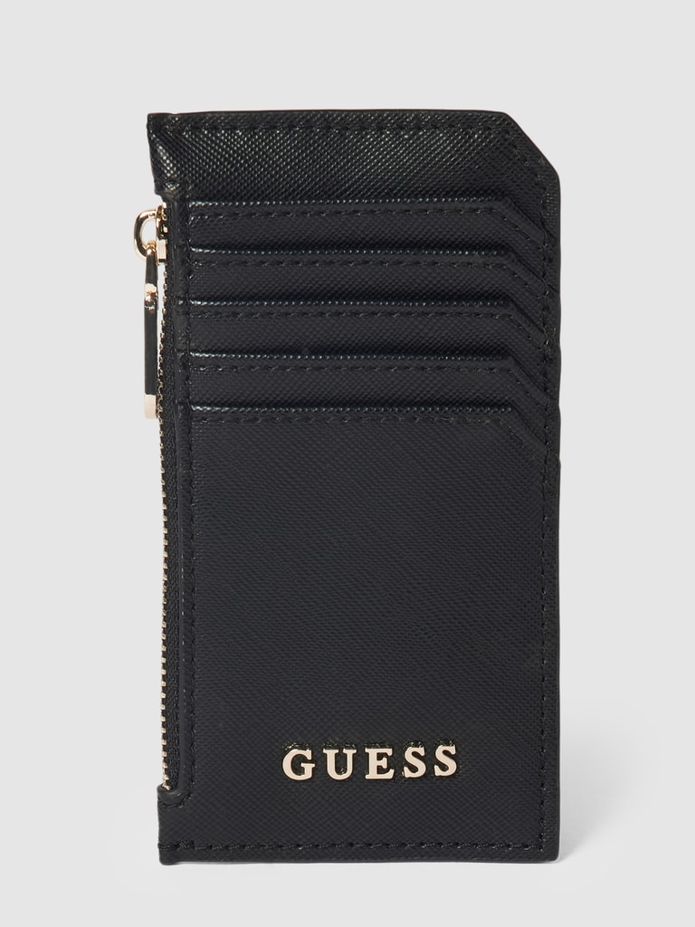 GUESS Kartenetui mit Label-Applikation in metallic (black) online kaufen