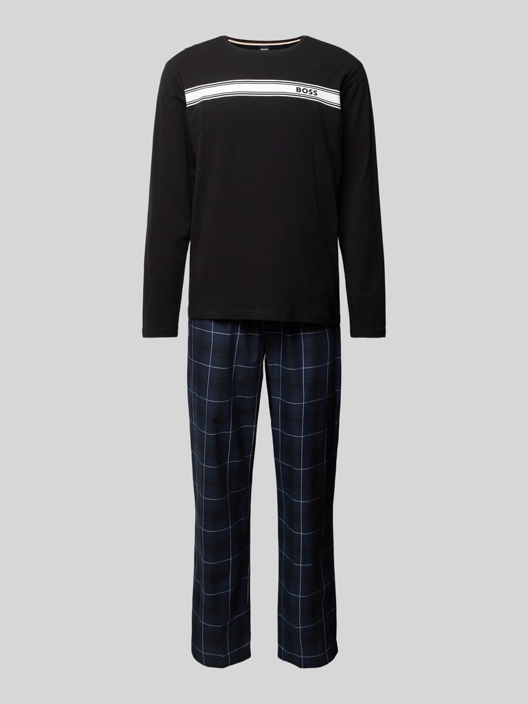 Pyjama Lable BOSS Pyjama mit Label-Print Modell 'Urban' (marine) online kaufen