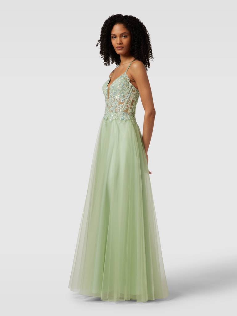 Abendkleid Grn Mit Rmel