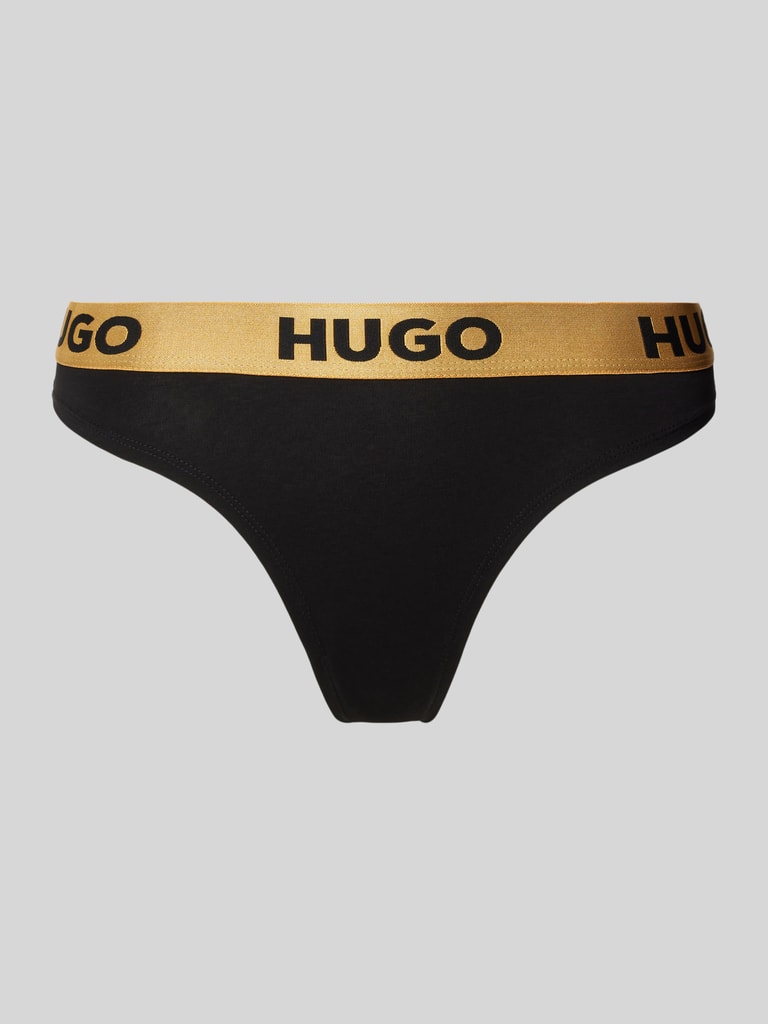Hugo String Homme Open HUGO String met elastische band met logo in goud gemêleerd online kopen ...