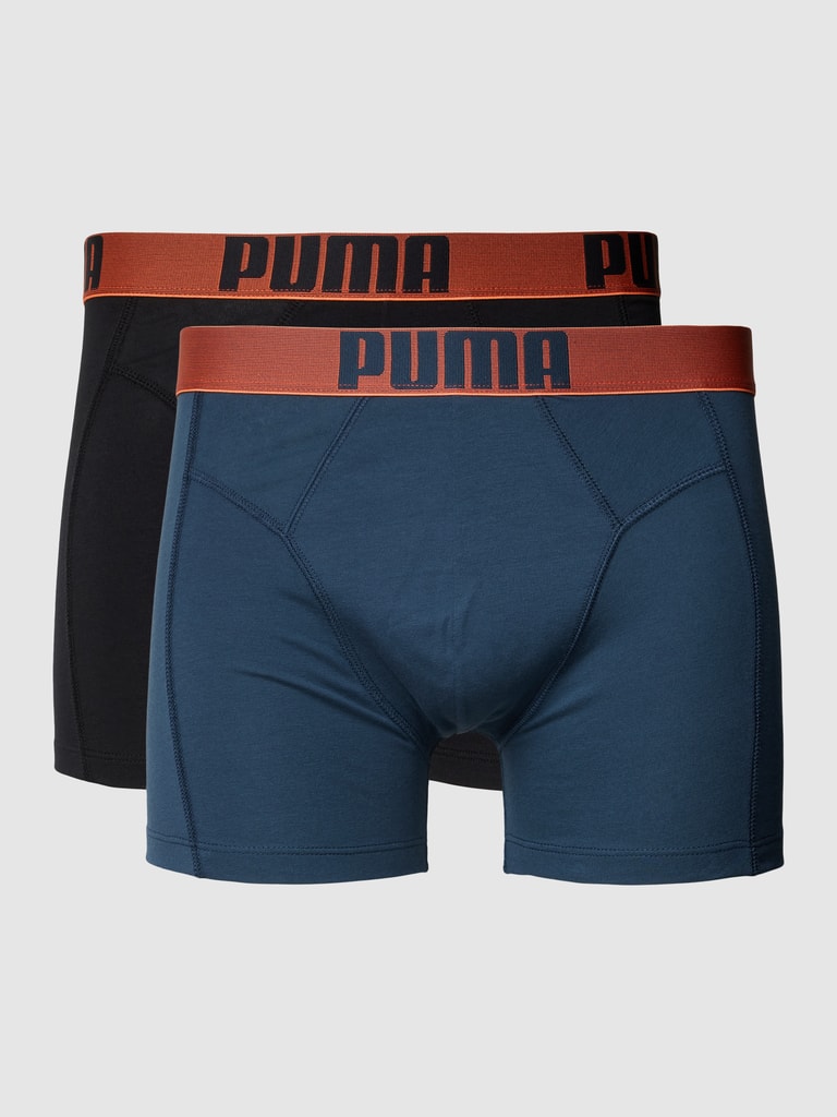 PUMA Boxershorts mit elastischem Logo-Bund im 2er-Pack (dunkelblau