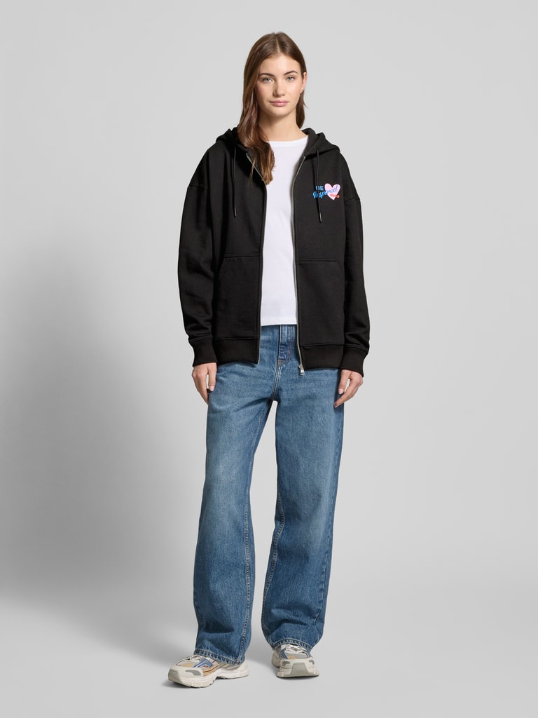 Cropped Hoodie voor dames, kort sweatjack met capuchon, ritssluiting
