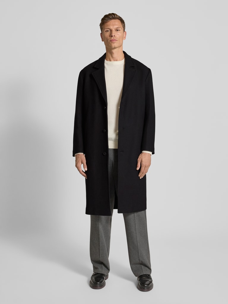 SELECTED HOMME Relaxed Fit Wollmantel mit Reverskragen