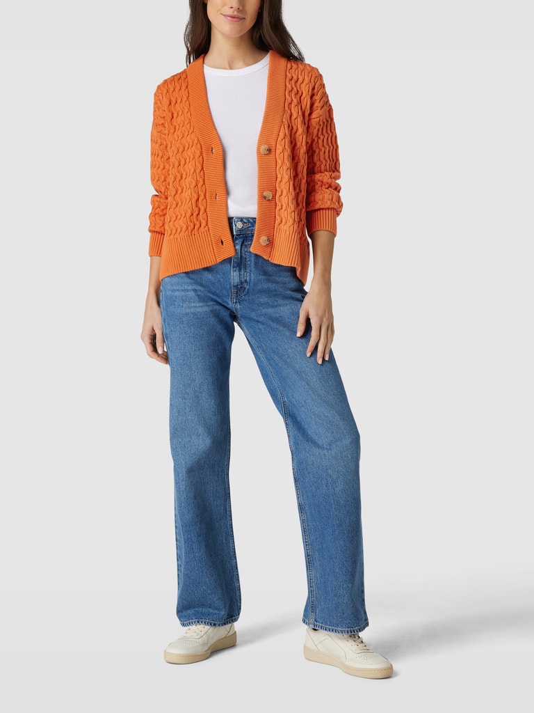 Funnyrap Damen Strickjacke Elegant - V-Ausschnitt Mit Knopfleiste & Taschen