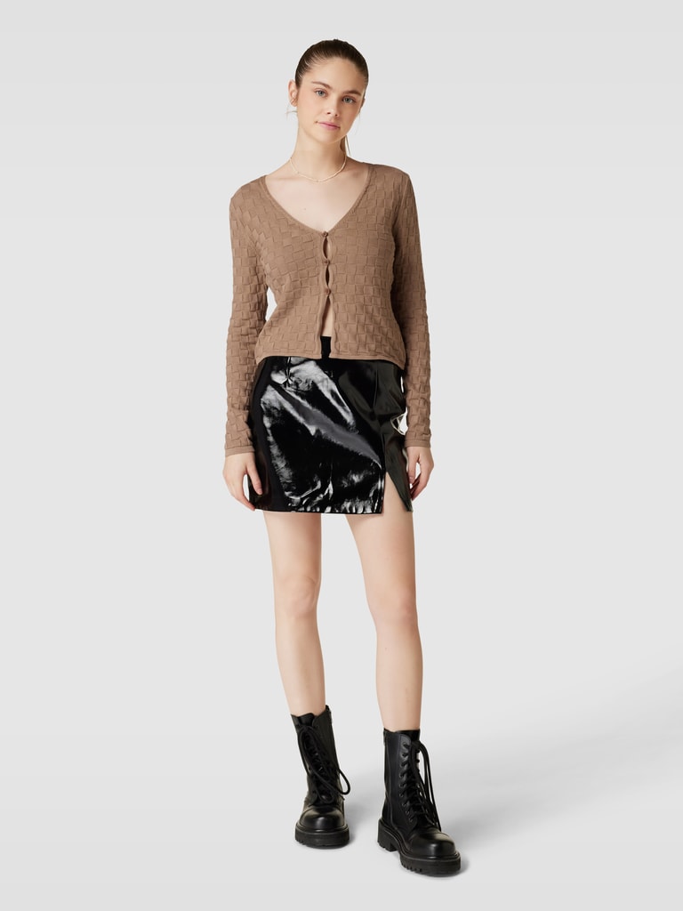 NA-KD Cárdigan De Punto Superpuesto Suéter, Negro, XS Para Mujer