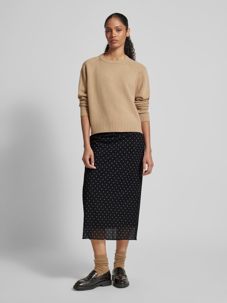 TOM TAILOR Gonna Midi Donna Vita Alta – In Denim TENCEL Lyocell, Con Elastico E Spacchi Posteriori