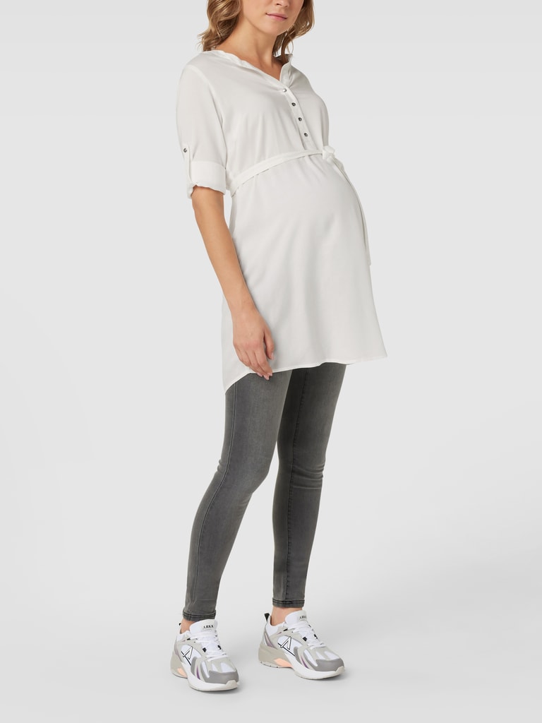 MAMALICIOUS Umstandsbluse - Stilltop Mit U-Ausschnitt Langarm