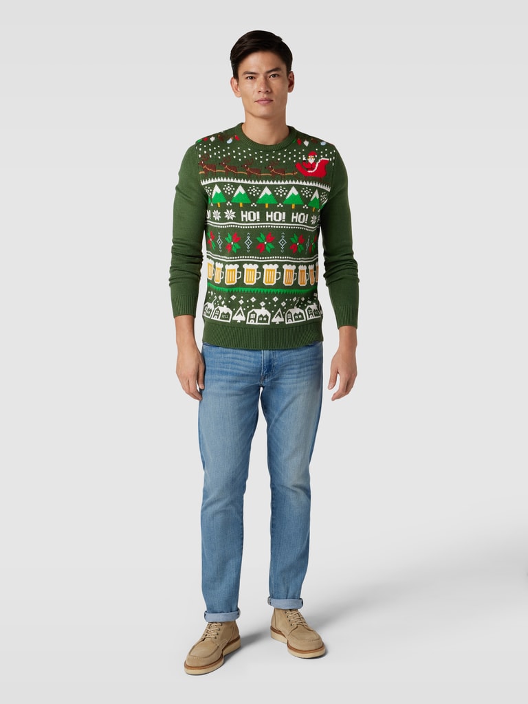 Montego Weihnachtspullover mit Motiv-Stitching (bottle) online kaufen