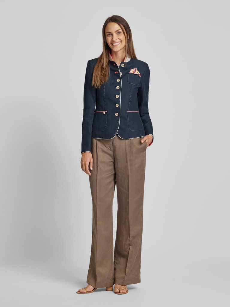 ZZENOR Linnen blazer voor heren, katoen en linnen, met knopen